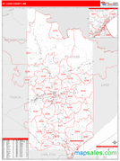 St. Louis County, MN Digital Map Red Line Style